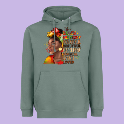 I Am Black History Heavyweight Hoodie Designed By Lillyallendesigns