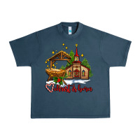 Midnight Navy the church  chrıst is born Urban Heavy Tee - AdoDesignShop