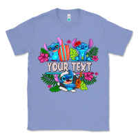 Colony Blue Your Text Stich Classic Tee - CowhideDigitalArt