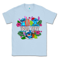 Dusty Blue Your Text Stich Classic Tee - CowhideDigitalArt