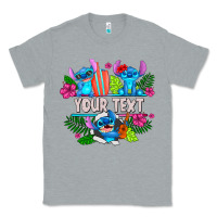 Heather Grey Your Text Stich Classic Tee - CowhideDigitalArt