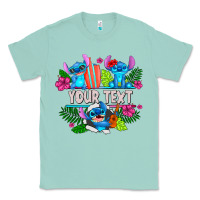 Seafoam Your Text Stich Classic Tee - CowhideDigitalArt