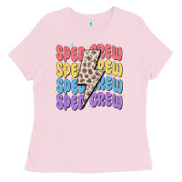 Bubblegum Pink sped crew Ladies Tee - MaliasSmallBusiness