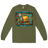 Army Green western horse sunset turquoise's gemstones mousepad Long Sleeve Tee - BarkalooDesign