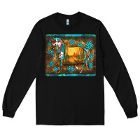 Black western horse sunset turquoise's gemstones mousepad Long Sleeve Tee - BarkalooDesign