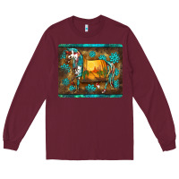 Burgundy western horse sunset turquoise's gemstones mousepad Long Sleeve Tee - BarkalooDesign