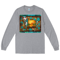 Heather Grey western horse sunset turquoise's gemstones mousepad Long Sleeve Tee - BarkalooDesign