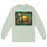 Matcha western horse sunset turquoise's gemstones mousepad Long Sleeve Tee - BarkalooDesign