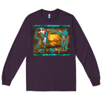 Plum western horse sunset turquoise's gemstones mousepad Long Sleeve Tee - BarkalooDesign