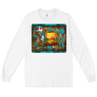 White western horse sunset turquoise's gemstones mousepad Long Sleeve Tee - BarkalooDesign