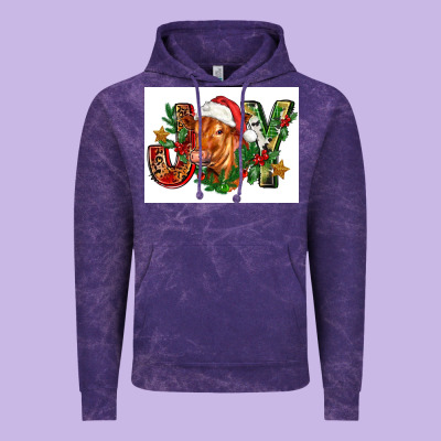 Christmas Heifer Joy Vintage Hoodie Designed By Fadigitalartstudio
