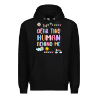 Black dear tiny human behind me Premium Hoodie - JahusDesignShop