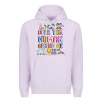 Lilac dear tiny human behind me Premium Hoodie - JahusDesignShop