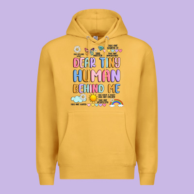 Dear Tiny Human Behind Me Premium Hoodie Designed By Jahusdesignshop