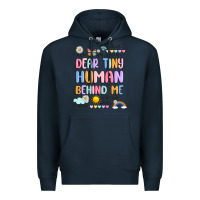 Navy dear tiny human behind me Premium Hoodie - JahusDesignShop