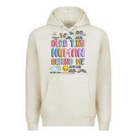 Oatmeal Heather dear tiny human behind me Premium Hoodie - JahusDesignShop