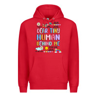Red dear tiny human behind me Premium Hoodie - JahusDesignShop