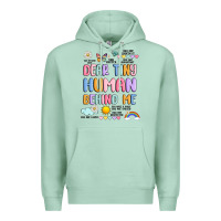 Seafoam dear tiny human behind me Premium Hoodie - JahusDesignShop