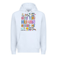 White dear tiny human behind me Premium Hoodie - JahusDesignShop