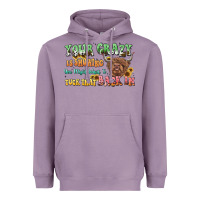 Lavender your crazy is showing cow Heavyweight Hoodie - LillyAllenDesigns