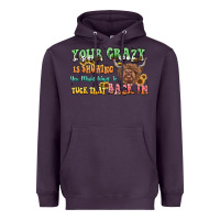 Plum your crazy is showing cow Heavyweight Hoodie - LillyAllenDesigns