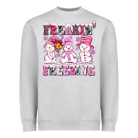 Heather Grey freaking freezing with Snowmans Heavyweight Sweatshirt - AdoDesignShop