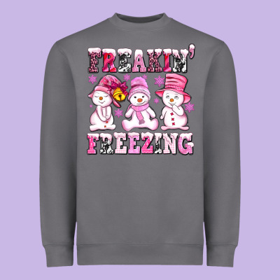 Freaking Freezing With Snowmans Heavyweight Sweatshirt Designed By Adodesignshop