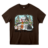 Chocolate Brown merry christmas gnomes Heavy Core Tee - Zillion Design Studio