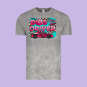 Dibs On The Driver Background Vintage Tee Designed By Adodesignshop