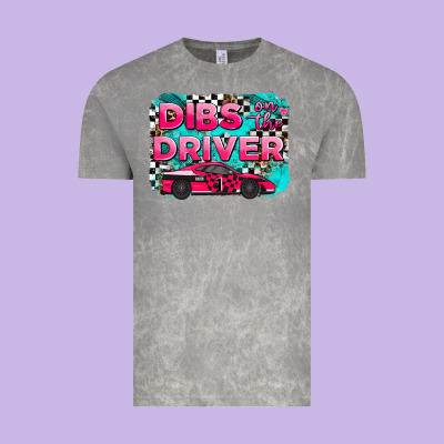 Dibs On The Driver Background Vintage Tee Designed By Adodesignshop