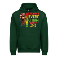 Forest Green juneteenth breaking every chain since 1865 woman f Urban Hoodie - CowGirlArtShop