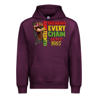 Mauve Wine juneteenth breaking every chain since 1865 woman f Urban Hoodie - CowGirlArtShop