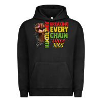 Pigment Black juneteenth breaking every chain since 1865 woman f Urban Hoodie - CowGirlArtShop