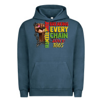 Pigment Midnight Navy juneteenth breaking every chain since 1865 woman f Urban Hoodie - CowGirlArtShop