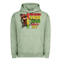 Pigment Oil Green juneteenth breaking every chain since 1865 woman f Urban Hoodie - CowGirlArtShop