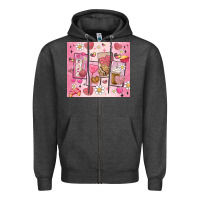 Charcoal Heather cafecito y chisme valentine's day Zipper Hoodie - MaliasSmallBusiness
