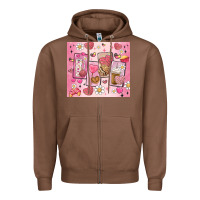 Chestnut cafecito y chisme valentine's day Zipper Hoodie - MaliasSmallBusiness