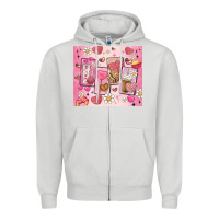 Dove Grey cafecito y chisme valentine's day Zipper Hoodie - MaliasSmallBusiness