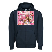 Navy cafecito y chisme valentine's day Zipper Hoodie - MaliasSmallBusiness