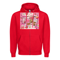 Red cafecito y chisme valentine's day Zipper Hoodie - MaliasSmallBusiness