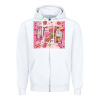 White cafecito y chisme valentine's day Zipper Hoodie - MaliasSmallBusiness