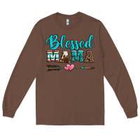 Chestnut blessed mama serape cowhide turquoise Long Sleeve Tee - Jasminsmagicworld