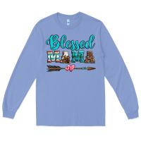 Colony Blue blessed mama serape cowhide turquoise Long Sleeve Tee - Jasminsmagicworld