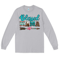 Moon Dust blessed mama serape cowhide turquoise Long Sleeve Tee - Jasminsmagicworld