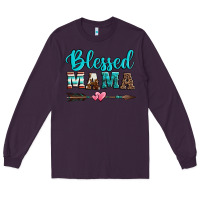 Plum blessed mama serape cowhide turquoise Long Sleeve Tee - Jasminsmagicworld