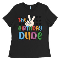 Black the birthday dude Ladies Tee - MaliasSmallBusiness