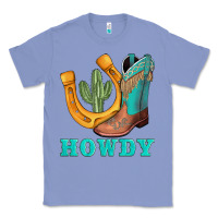 Colony Blue howdy turquoise cowboy boots horseshoe Classic Tee - AdoDesignShop