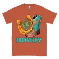 Copper howdy turquoise cowboy boots horseshoe Classic Tee - AdoDesignShop
