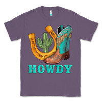 Lavender howdy turquoise cowboy boots horseshoe Classic Tee - AdoDesignShop