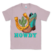 Lilac howdy turquoise cowboy boots horseshoe Classic Tee - AdoDesignShop